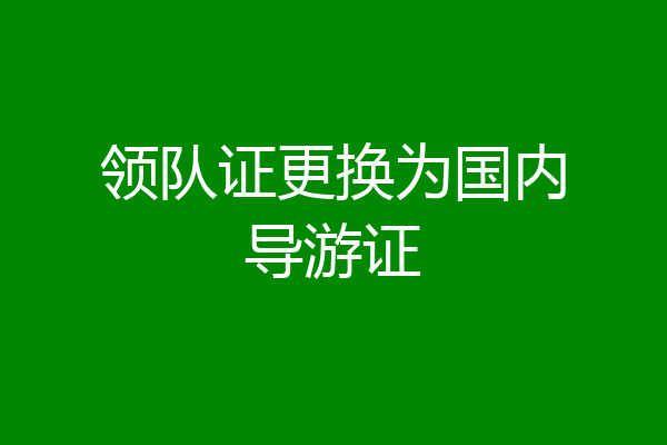 领队证更换为国内导游证