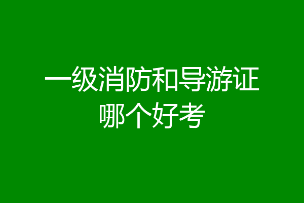 一级消防和导游证哪个好考