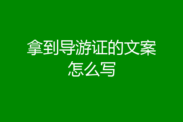 拿到导游证的文案怎么写