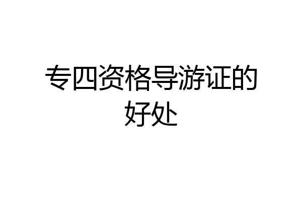 专四资格导游证的好处