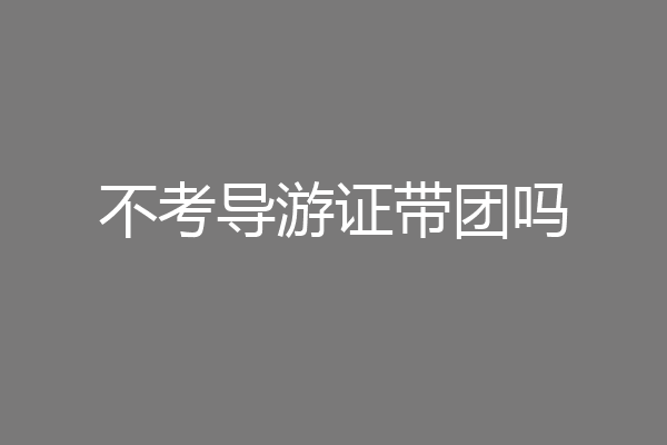 不考导游证带团吗