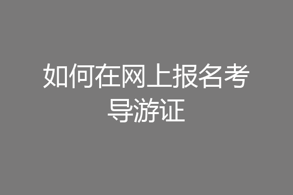 如何在网上报名考导游证