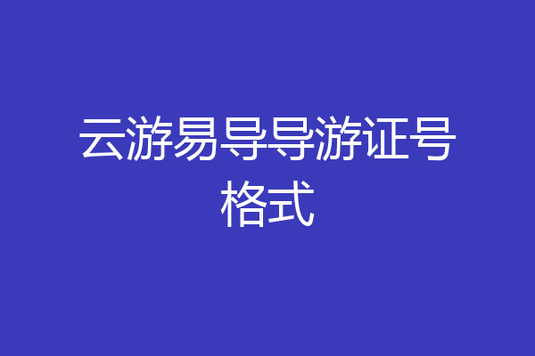 云游易导导游证号格式