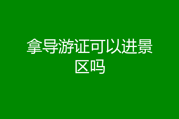 拿导游证可以进景区吗