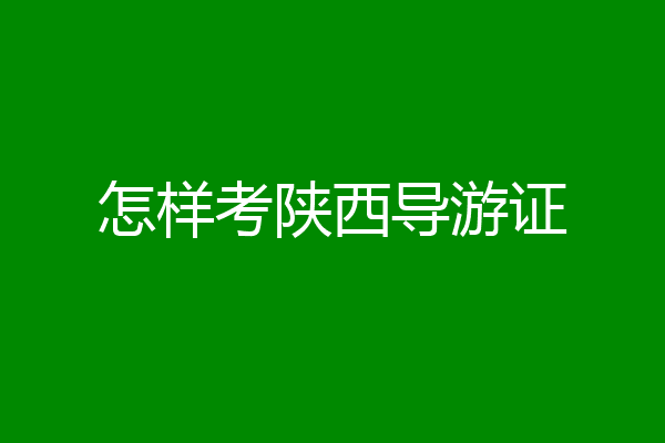 怎样考陕西导游证