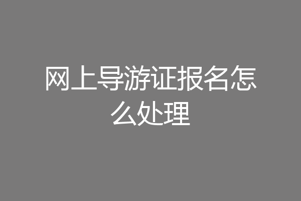 网上导游证报名怎么处理