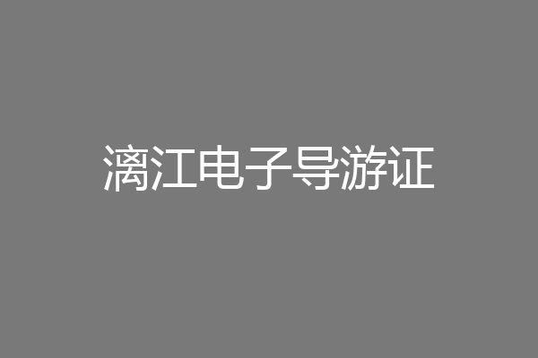 漓江电子导游证