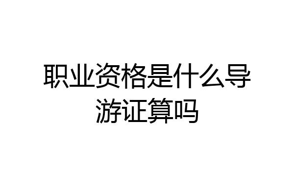 职业资格是什么导游证算吗