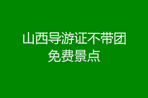 山西导游证不带团免费景点