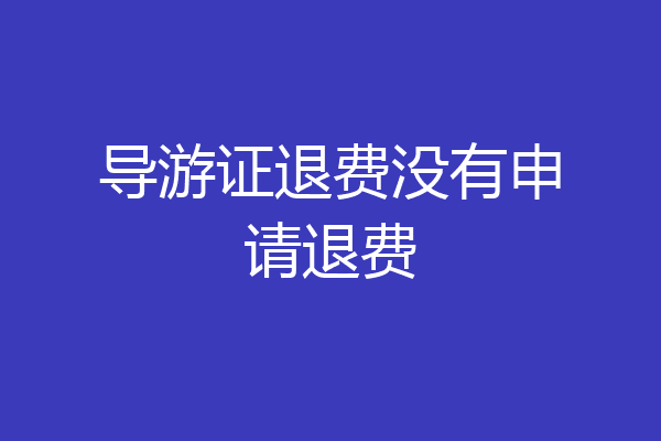 导游证退费没有申请退费