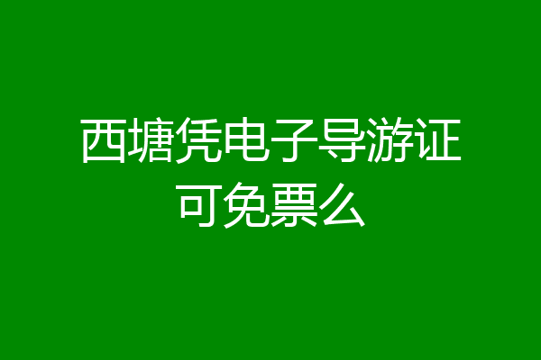 西塘凭电子导游证可免票么