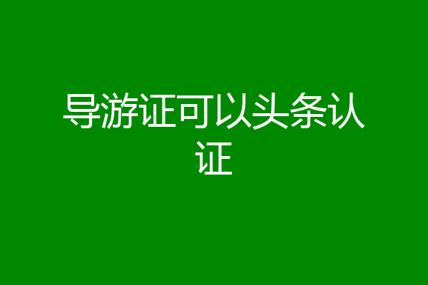 导游证可以头条认证