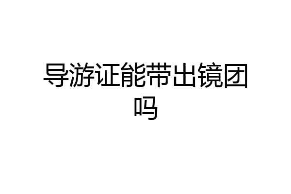 导游证能带出镜团吗