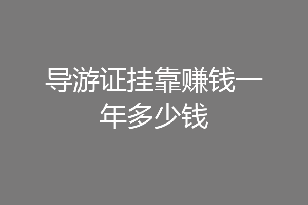 导游证挂靠赚钱一年多少钱