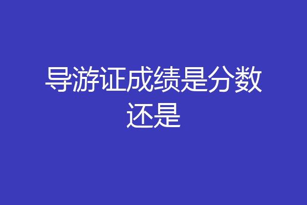 导游证成绩是分数还是