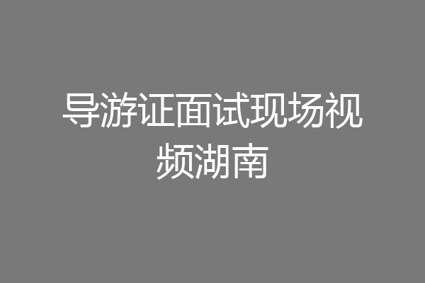 导游证面试现场视频湖南