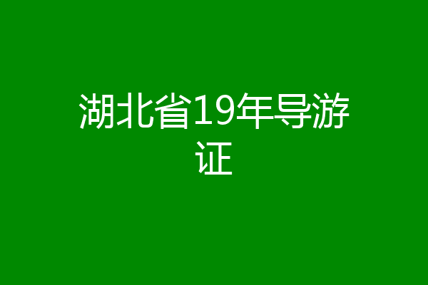 湖北省19年导游证