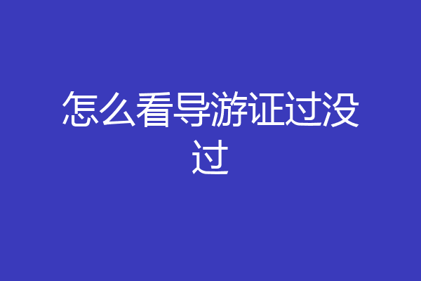 怎么看导游证过没过