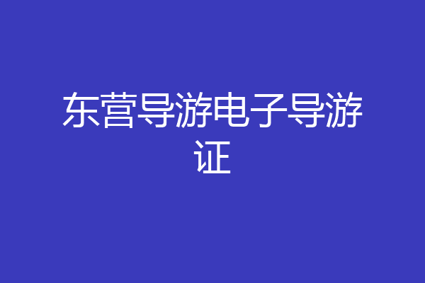 东营导游电子导游证