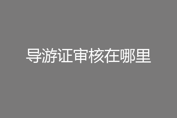 导游证审核在哪里