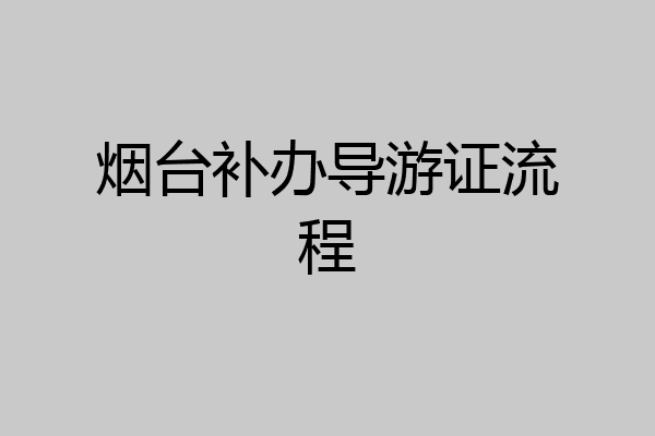烟台补办导游证流程