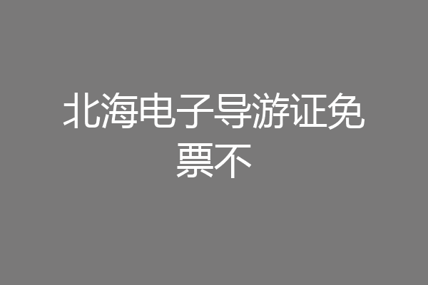 北海电子导游证免票不