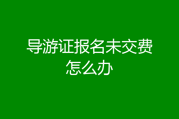 导游证报名未交费怎么办