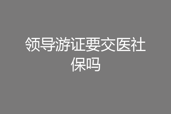 领导游证要交医社保吗