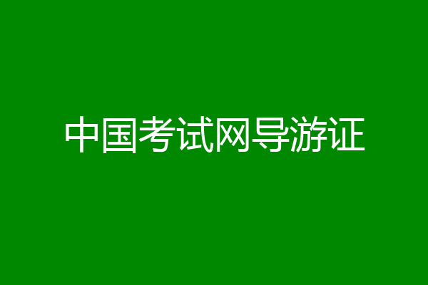 中国考试网导游证