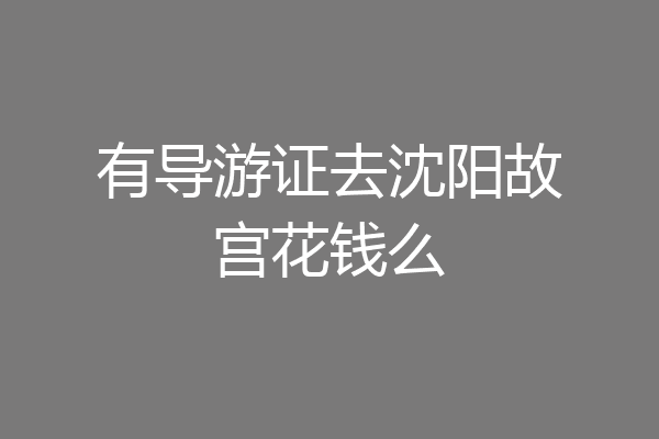 有导游证去沈阳故宫花钱么