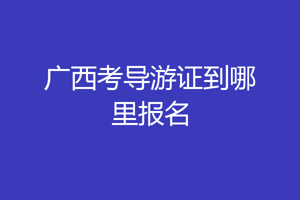 广西考导游证到哪里报名
