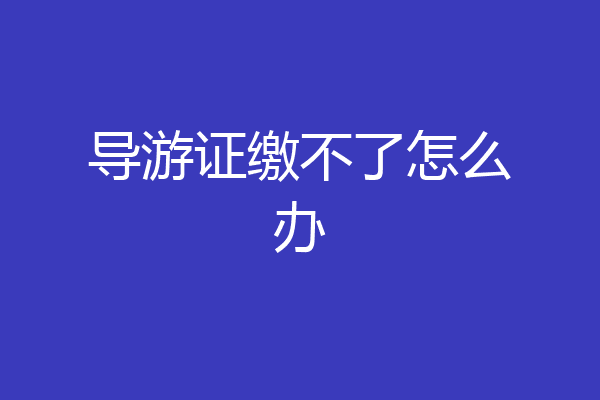 导游证缴不了怎么办