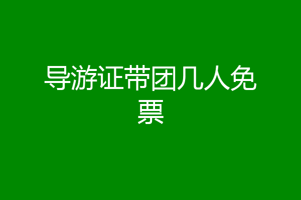 导游证带团几人免票