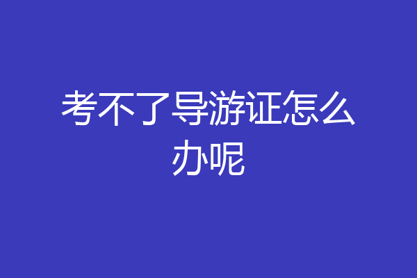 考不了导游证怎么办呢