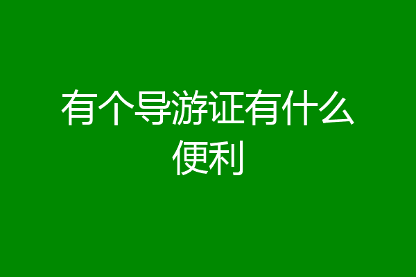 有个导游证有什么便利