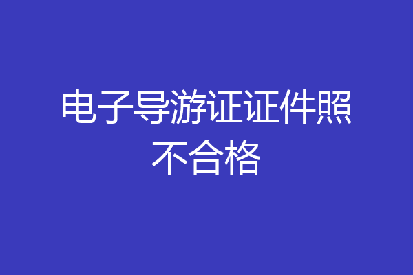 电子导游证证件照不合格