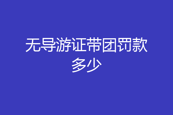 无导游证带团罚款多少