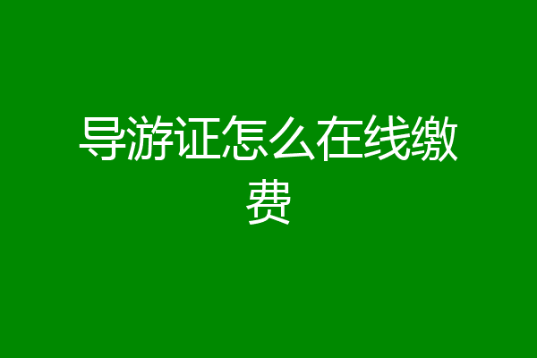 导游证怎么在线缴费