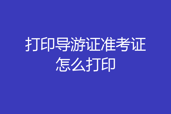 打印导游证准考证怎么打印