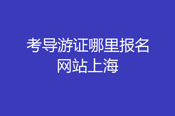 考导游证哪里报名网站上海