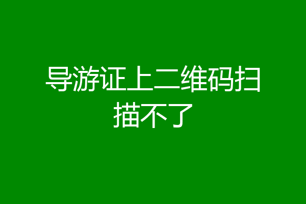 导游证上二维码扫描不了