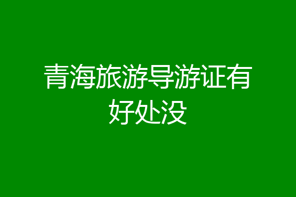 青海旅游导游证有好处没