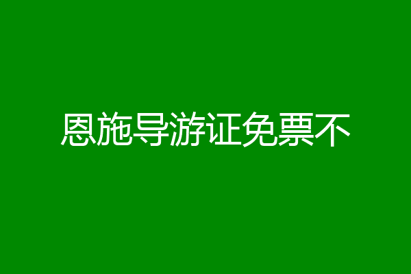 恩施导游证免票不