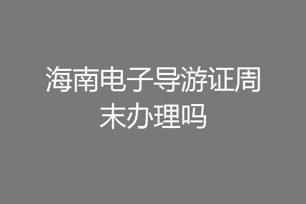 海南电子导游证周末办理吗