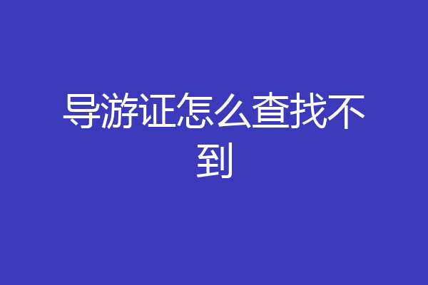 导游证怎么查找不到