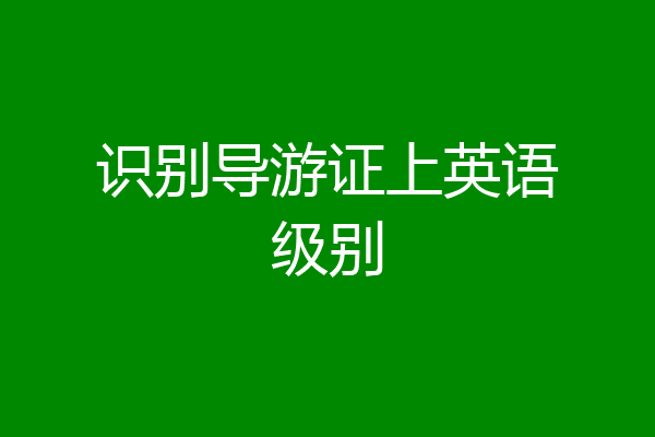 识别导游证上英语级别