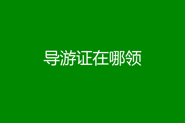 导游证在哪领