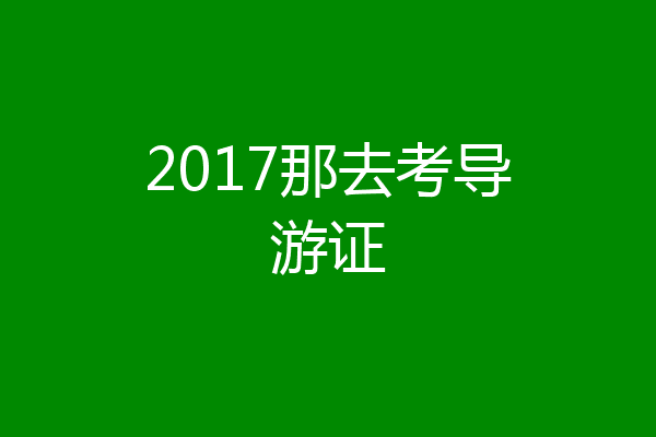 2017那去考导游证