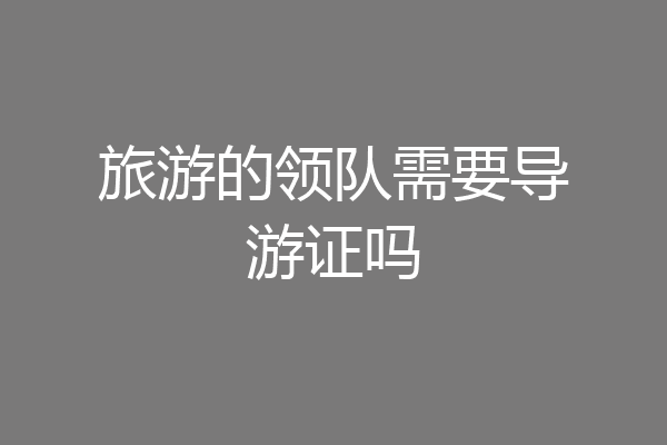 旅游的领队需要导游证吗