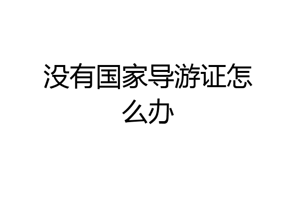 没有国家导游证怎么办